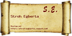 Stroh Egberta névjegykártya
